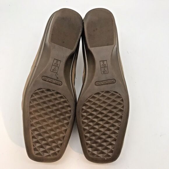 Aerosoles Medieval Tan Wedge Women’s 7M Faux Leather Square Toe  Comfort Shoes - Picture 8 of 10